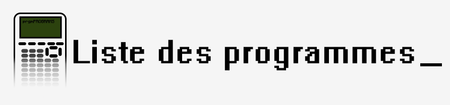 liste programmes